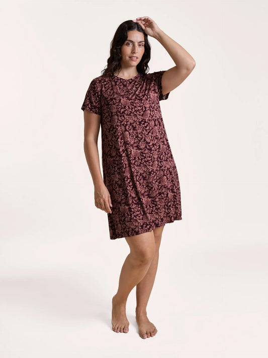 LILY NACHTHEMD KURZARM (RUNDER AUSSCHNITT)